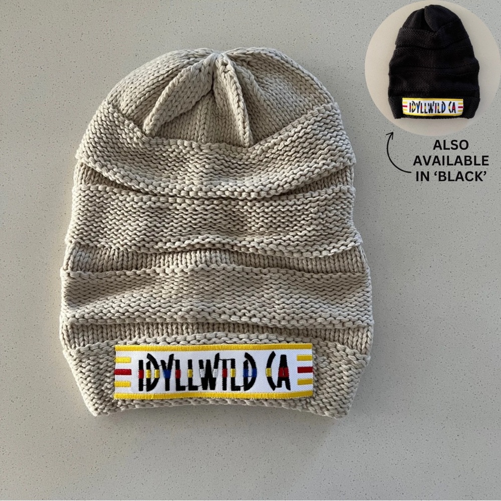 NWOT clay slouchy embroidered Idyllwild California beanie